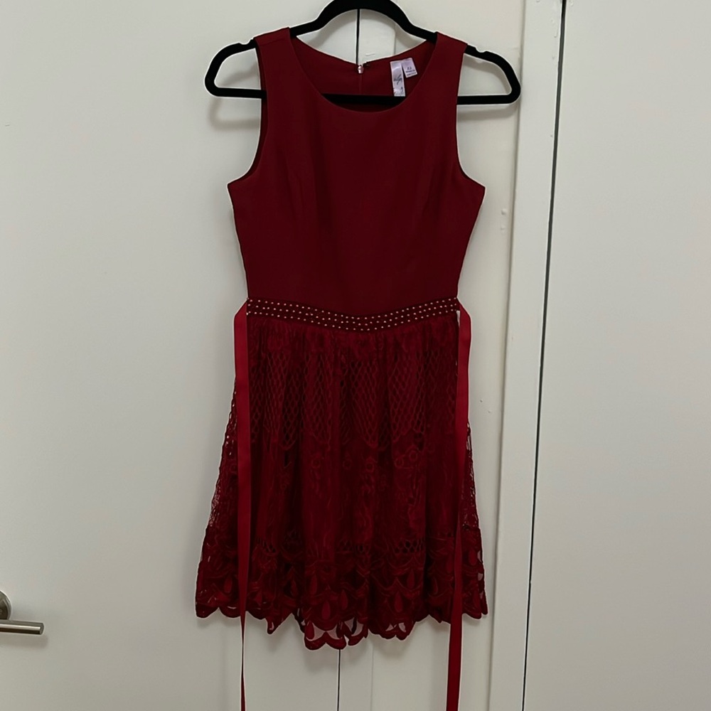 Red dress with lace